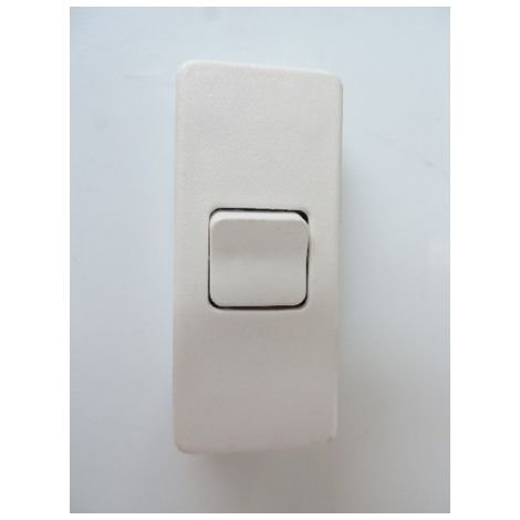 Interrupteur Unipolaire Blanc 2A Pour câble rond 2x0,5 ou 2x0,75 L'EBENOID 030108