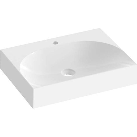 Ravak Lite - Lavabo 60x45 cm, senza troppopieno, foro per miscelatore, bianco XJX01260004 (1/3)