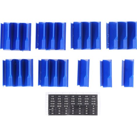 Geometric Wrench Organizer 20 Slots Modular Magnetic Wrench Rack Holder for 6mm to 38mm 1/4in to 1 1/2in Spanner Blue (1/5)