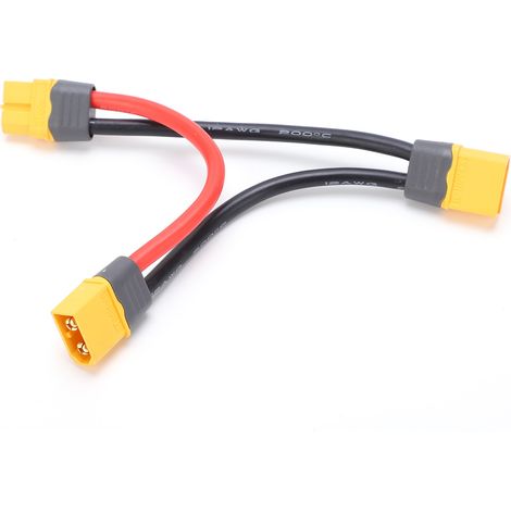 Câble adaptateur en Y compatible avec 2 connecteurs XT60 mâles vers 1 connecteur XT60 femelle pour batteries LiPo RC (1/5)