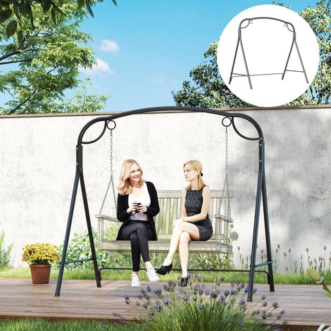 Support pour balançoire en métal Structure robuste avec pieds en A pour extérieur 172x126x170 cm Finition en bronze (1/5)
