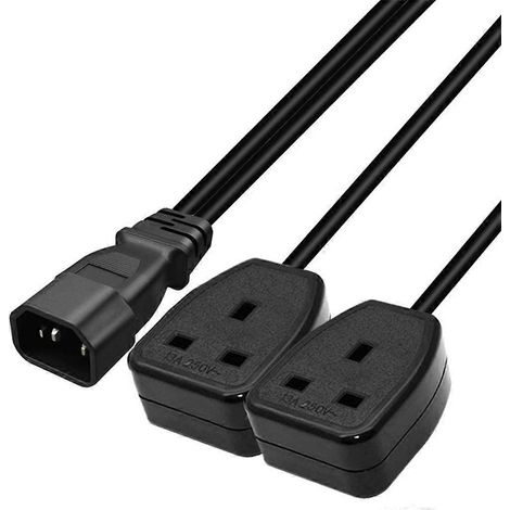 IEC320 C14 auf Splitter-Netzsteckerkabel C14 Stecker auf britischer Standard