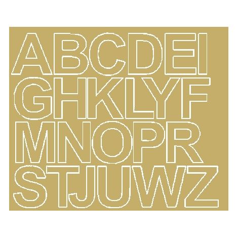 Letras autoadhesivas de 4,5 cm, color dorado brillante.