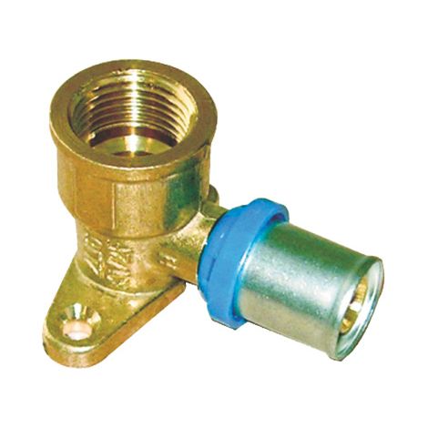 GOMITO MULTISTRATO PRESSARE FIL FEMM+STAFFA BAMPI - OTTONE MM 16X1/2F- 5 pezzi