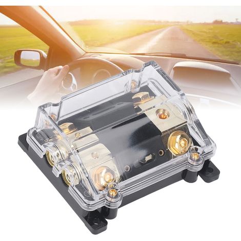 Système audio pour voiture avec cordon d'alimentation et porte-fusible en alliage de zinc plaqué or 24 carats. (1/5)