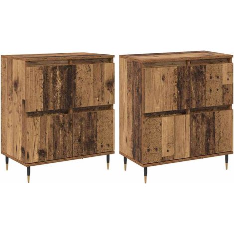 Armoire De Chambre - Armoire de rangement 2 pcs Bois ancien 60 x 35 x 70 cm fr7273 - Maison La Vie (1/5)