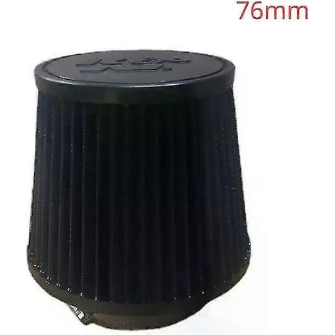 Filtre à air universel à haut débit KN 102 mm, 89 mm, 76 mm, 3, 3,5, 4 pouces, conique, pour KN 14084-2, tête champignon (noir, logo KN 76 mm) (1/5)