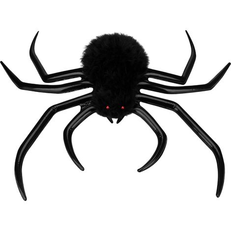 Décorations d'Halloween, araignée, araignée gonflable géante, effrayante, poilue, fausse araignée aux yeux rouges (1/5)