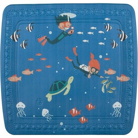 Tapis Fond de douche PVC SCUBA DIVER 55x55cm Bleu Spirella (1/2)