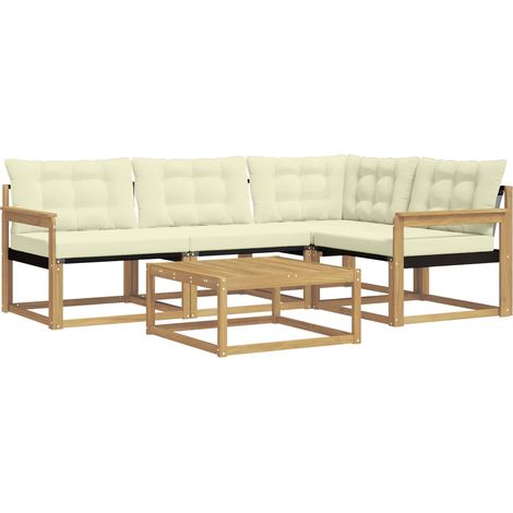 Outdoor Sofa Set 5 pcs White and Cream 79 x 79 x 37 cm vidaXL