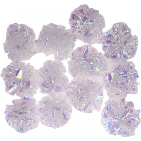Jouet Pour Chat Anneau En Papier Froissé - Boule Cristal Ronde Avec Bruit De Froufrou - 4 À 5 cm - Blanc - 12 Pièces (1/5)