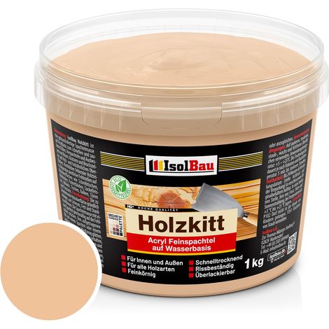 Holzkitt Spachtelmasse Holzspachtelmasse Innen Außen 1 kg Erle ( Nr. 17 ) (1/5)