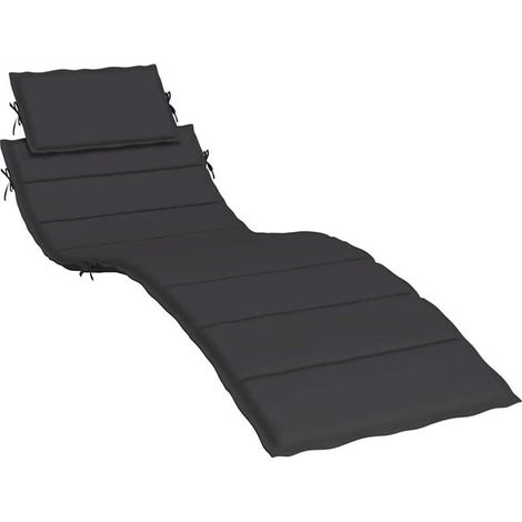 Coussin noir pour fauteuil inclinable, mesurant 186 x 58 x 4 cm, en tissu Oxford. (1/5)