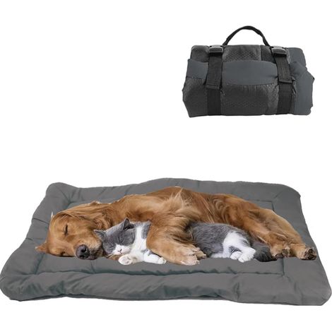 Tapis Portable Imperméable Pour Chien - 90 x 60 cm - En Tissu Oxford 1200D - Antidérapant - Pliable Avec Boucles Nylon - Pour Extérieur, Camping, Voyage - 1 Pièce (1/4)
