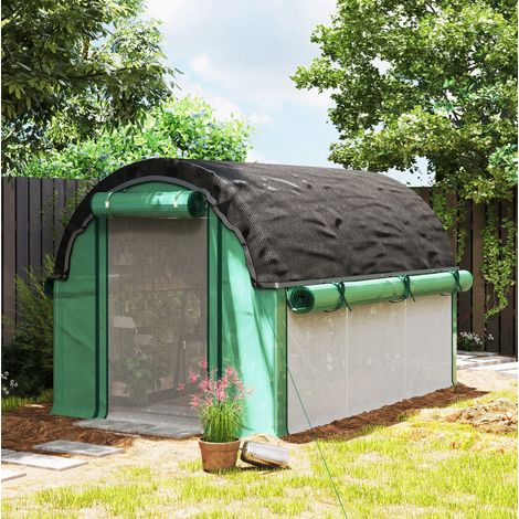 Serra a tunnel 3 x 2 x 1,98 m in plastica con rete anti-UV e struttura zincata OKWISH (1/5)