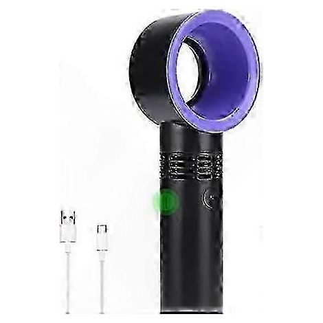 Ventilateur USB portable sans pales, refroidisseur d'air rechargeable à 3 vitesses, compatible avec une utilisation sur bureau ou à main levée, ventilateur personnel silencieux idéal pour la maison et (1/5)