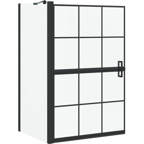 Pantalla de ducha de baño Negro y Transparente 80 x 68 x 128 cm vidaXL