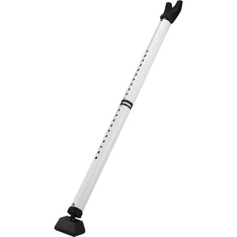 Barre de sécurité réglable pour porte - Butée de porte - Anti-dérapant - Barre de verrouillage télescopique - Pour portes coulissantes - Serrure de porte de terrasse (blanc) (1/5)