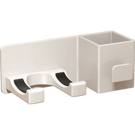 Support mural pour sèche-cheveux avec boîte de rangement, beige. (1/2)
