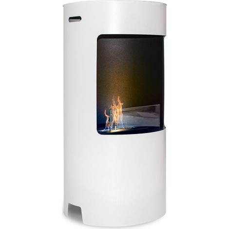 Giulio Cesare - Bioethanol-Kamin auf Fu� mit 1,5L-Brenner. Bioethanol-Kamin auf Fu� aus Edelstahl und geh�rtetem Glas. Farbe wei�. �40x80 cm