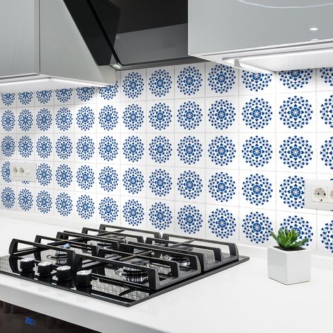 Sticker Mural Carrelage adhésif Cuisine Salle de Bain - 60 STICKERS CARREAUX DE CIMENT BOHÈME ATHENA - 60stickers10x10cm (1/5)