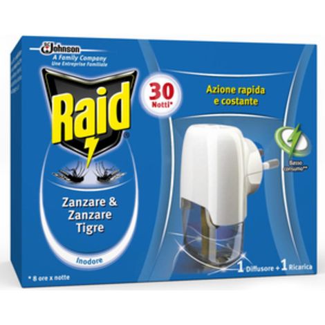ANTIZANZARE RAID ELETTROEM E LIQUIDO 30 NOTTI- S.C.JOHNSON ITALY- 12,0 pz