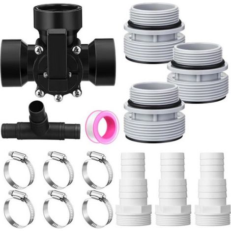 Kit de dérivation - 12 pièces - pour piscine - pompe de filtration - kit piscine 32 mm/38 mm (1/4)