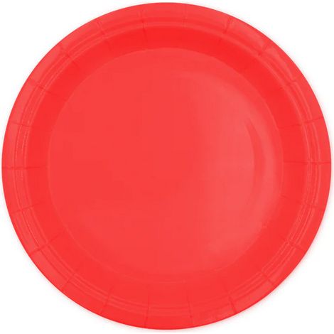 Platos de papel rojos para cumpleaños, 18 cm, 6 unidades. (1/2)