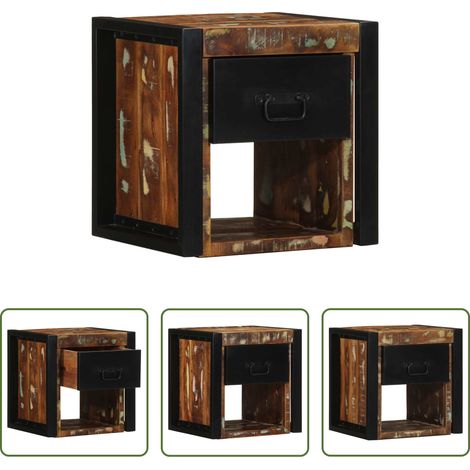 vidaXL Wandkonsole - Nachttisch Mehrfarbig 40x35x40 cm Altholz Massivholz (1/5)