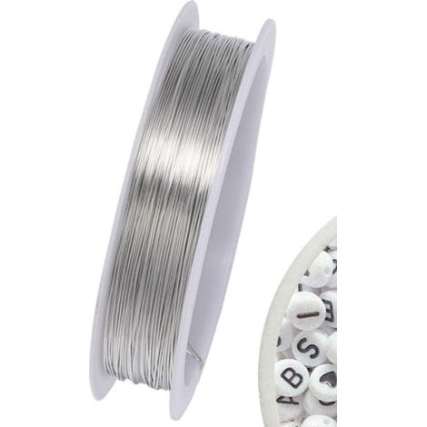 Fil métallique - Fabrication de bijoux - 0,45 mm - 25 mètres - Argent (1/5)