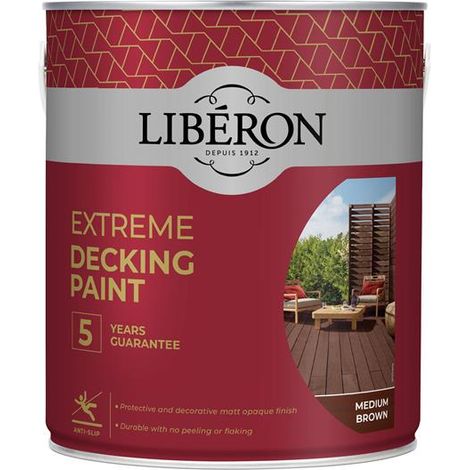 Liberon Extreme Decking Paint Medium Brown 2.5 litre