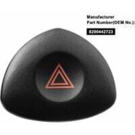 Pulsante di segnalazione per Clio 2, luci di emergenza, pulsante di segnalazione per Clio MK 2, nero, 8200442723 (1/3)