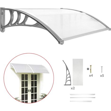 Door Awning Canopy Outdoor Window Rain Shelter Cover Waterproof Door Canopy Awning Fabric, Manual Window Awning Canopy Garden Outdoor Shelter for Window, Porch And Front Door Patios (100x60x19cm) (1/5)