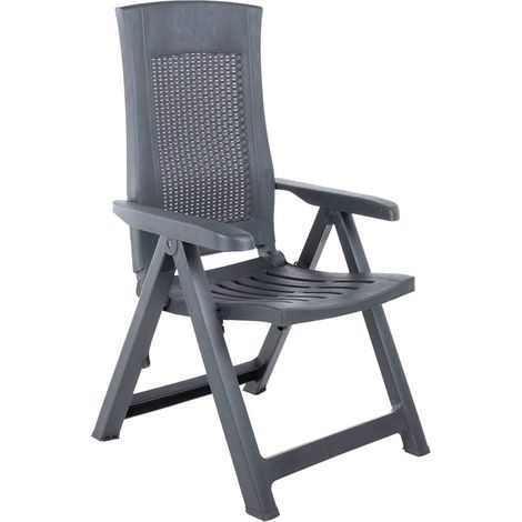 Maison Exclusive - Fauteuils pliants inclinables, lot de 2, en plastique anthracite (1/5)