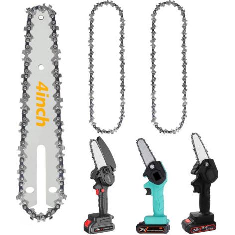 Lot de 2 chaînes de tronçonneuse électrique en acier de 4" Accessoires de rechange pour tronçonneuse électrique Avec toutes les mini tronçonneuses de 4", menuiserie et aménagement paysager
