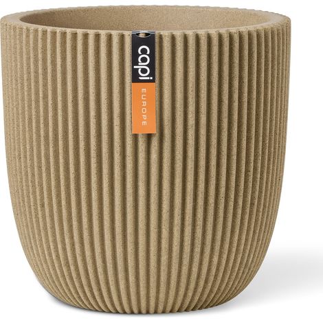 Capi Europe Übertopf Groove NL Kugel Beige mit Isolierschicht Ø 43  - Kunststoff