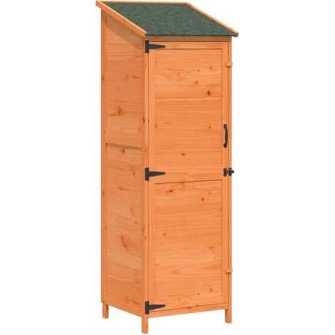 Chalet de jardin marron, 59,5 x 56 x 176,5 cm, bois d'ingénierie (1/5)