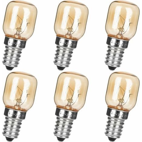 Ampoules LED E14 (lot de 6) pour lampe de sel, 25 W, culot T25 E14, 230-240 V, dimmables, compatibles micro-ondes, réfrigérateur, lampe de sel de l'Himalaya, congélateur et lampe en céramique. (1/5)