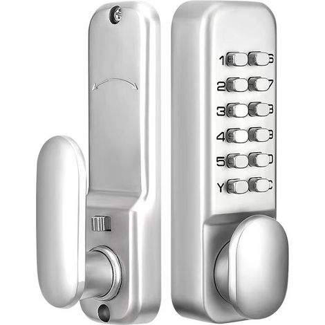 Cerradura digital de código simple para puerta corredera, sin llave (negra) (1/2)