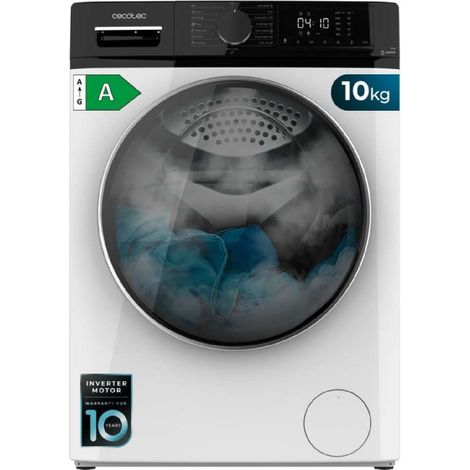 Cecotec Lave-linge 10Kg Chargement frontal Bolero DressCode 10610 Inverter A. 1400 RPM, Vapeur Max, Moteur Inverter Plus, 15 Programmes, OnSmart, Lavage en douceur, Stop&Go, Caoutchouc antibactérie (1/5)