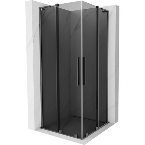 Mexen Velar L Duo Duschkabine Schiebetür 100 x 100 cm, Graphit, Gun Metal - 871-100-100-02-43-95 (1/5)