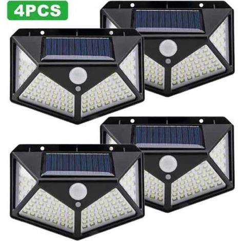 Lampe solaire de jardin - 100 LED - Étanche - Détecteur de mouvement - 3 modes d'éclairage (1/4)