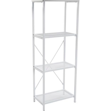 Scaffale 4 ripiani mobile con mensole libreria bianco per casa studio ufficio porta oggetti biblioteca libri (1/5)