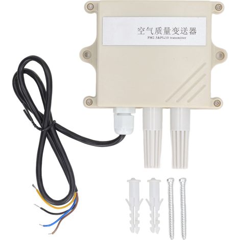 Capteur industriel de qualité d'air PM2.5 PM10, émetteur de particules haute précision, IP65 étanche, sortie 4-20mA, alimentation DC 10-30V, pour surveillance environnementale. (1/5)