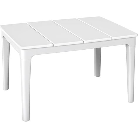 Tavolino da Caffè da Giardino 70x53x39 cm Bianco in PP Crema (1/5)
