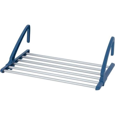 Séchoir  Teleskop Alu balcon bleu 6 m réglable 57-106 cm étendoir à linge extensible pliable pour balcon radiateur aluminium design pratique idéal économies d'énergie et gain de place (1/4)