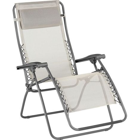Fauteuil Relax Transat Jardin - Chaise Longue Zéro Gravité - Rsxa - Batyline® Iso - Beige Seigle - Lafuma Mobilier