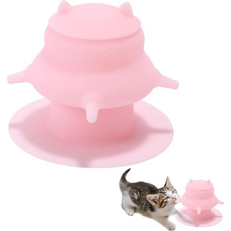 Distributeur de Lait pour Chiots avec Quatre Tétines Factices, Station d'alimentation en Silicone Rose Chiots Biberon Anti-Fuite pour Chatons Nouveau-Nés Chiens et Chatons (1/5)