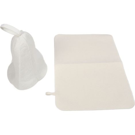 Bonnet de Sauna en Felt Blanc avec Protection Thermique, Accessoire de Soin Capillaire pour Hommes et Femmes (1/5)