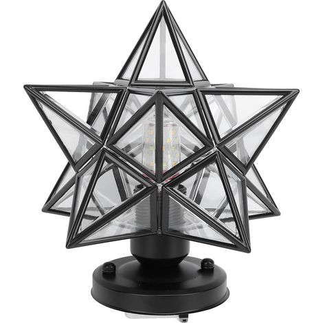 Ortviai Applique murale LED moderne étoile Moravian avec 3 températures de couleur (3000K/4000K/6000K), noir, montage flush (1/5)